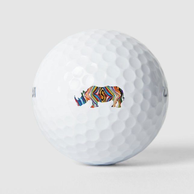 Psychedelic-Zebra-Unicorn Golf Balls (Front)