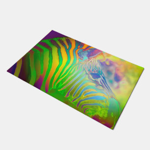 Psychedelic Zebra + your Ideas Doormat