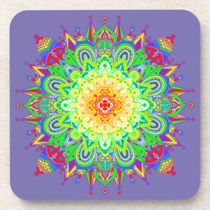 Psychedelic Zen Mandala Abstract Art Coaster