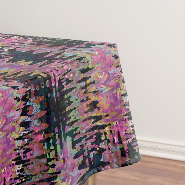 psychedelic zigzag tablecloth (In Situ)