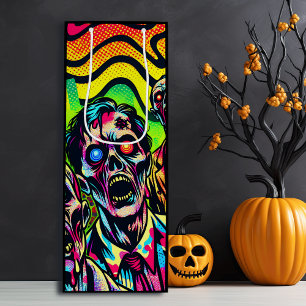 Psychedelic Zombies Halloween Party Wine Gift Bag