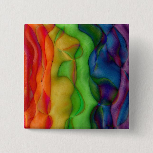 Psychedlic Hippy Rainbow Acid Trip 15 Cm Square Badge (Front)