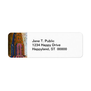 Psychedlic NYC: Chrysler Building Top Closeup #1 Return Address Label