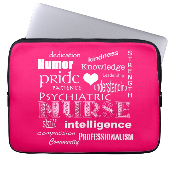 Psychiatric Nurse Pride/Attributes-Pink Candy Laptop Sleeve (Front)