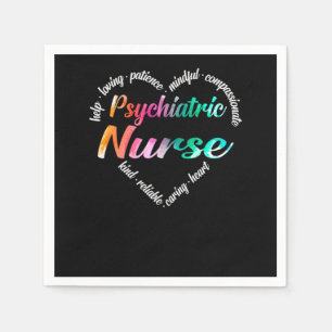 Psychiatric Nurse Psychiatric Nurse Heart Word Clo Napkin