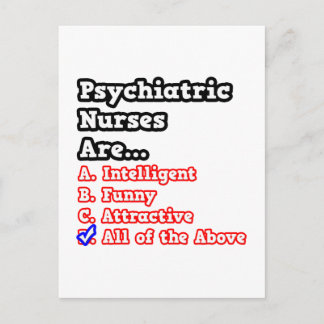 Psychiatric Nurse Quiz...Joke Postcard