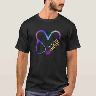 Psychiatric Nurse Watercol Love Heart Stethoscope T-Shirt