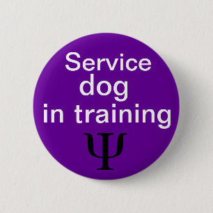 psychiatric service dog in training button