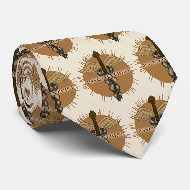 Psychiatrist Caduceus Tie (Rolled)