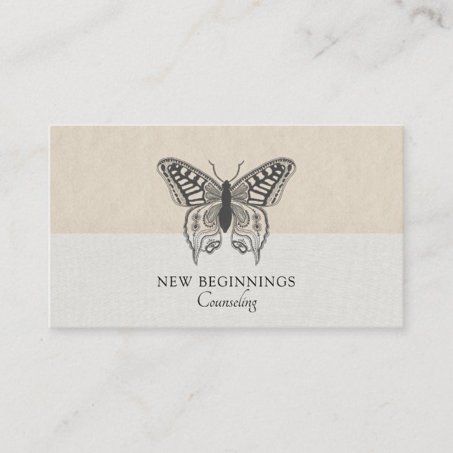 Psychiatrist Counsellor Therapy Butterfly Business Card (Front)