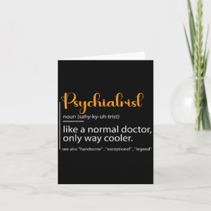 Psychiatrist Definition Psychiatry Doctor Speciali Card
