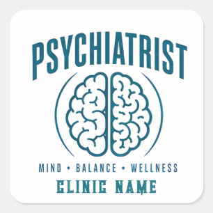 Psychiatrist Mental Health Design Square Sticker