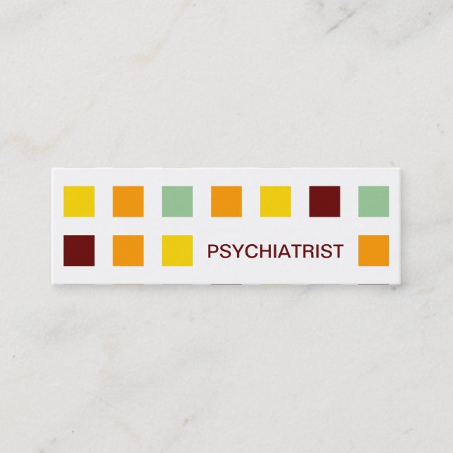 PSYCHIATRIST (mod squares) Mini Business Card (Front)