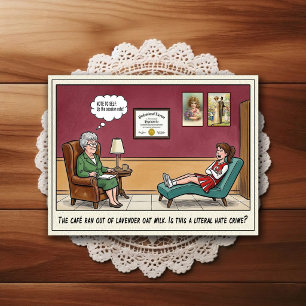 Psychiatrist Office Humour Cartoon Postcard