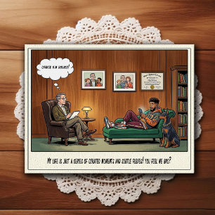 Psychiatrist Office Humour Cartoon Postcard