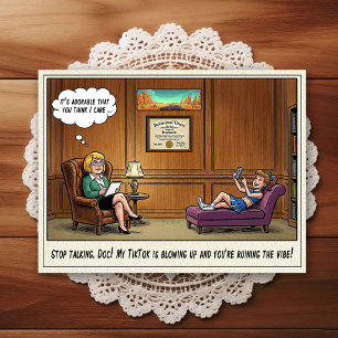 Psychiatrist Office Humour Cartoon Postcard