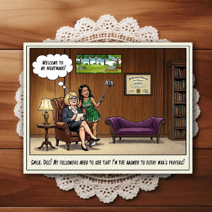 Psychiatrist Office Humour Cartoon Postcard