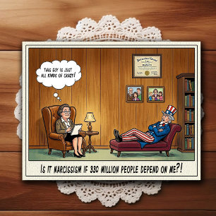 Psychiatrist Office Humour Cartoon Postcard