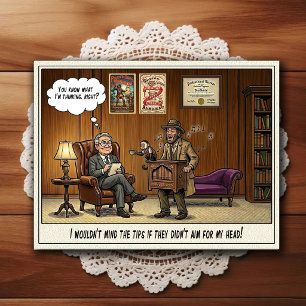 Psychiatrist Office Humour Cartoon Postcard
