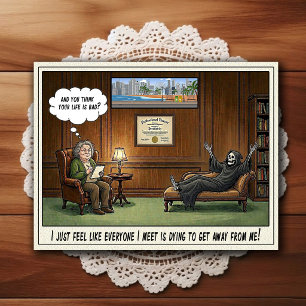 Psychiatrist Office Humour Cartoon Postcard