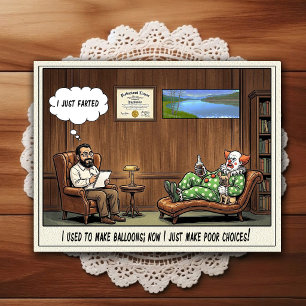 Psychiatrist Office Humour Cartoon Postcard