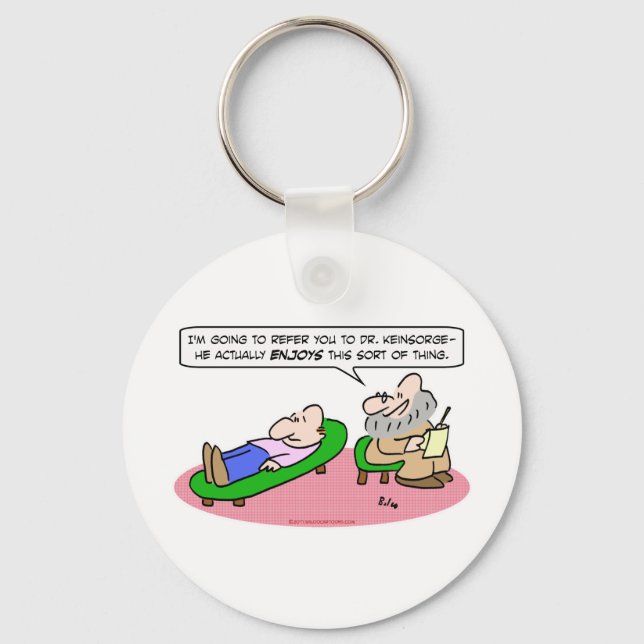 psychiatrist refer enjoys reference key ring (Front)