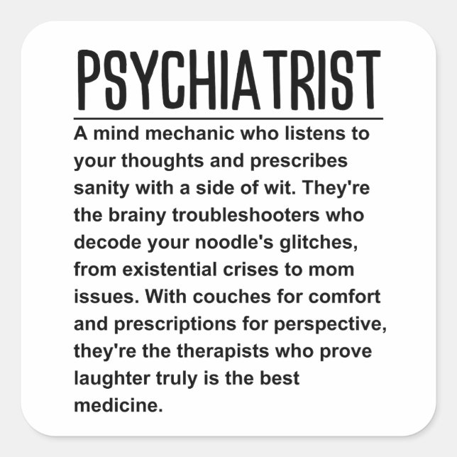 Psychiatrist Square Sticker (Front)