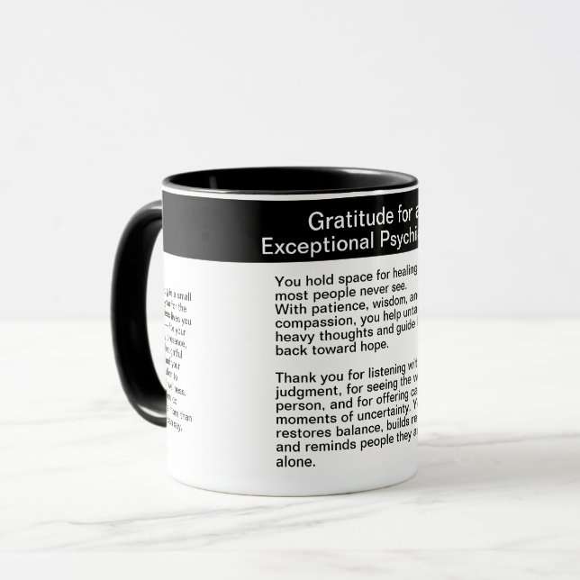 Psychiatrist Thank You Message Mug (Front Left)