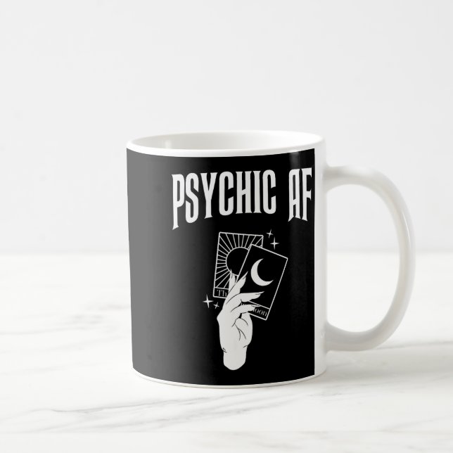 Psychic Af Funny New Age Occult Tarot Clairvoyant  Coffee Mug (Right)