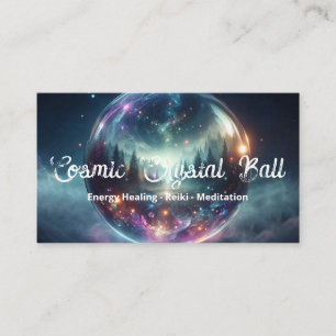 Psychic Crystal Ball Black Blue Business Card