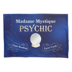 Psychic Crystal Ball Gold and Blue Pillowcase