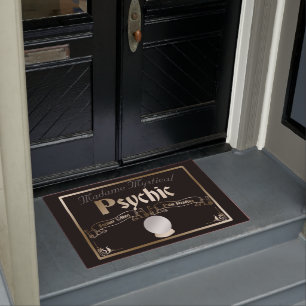 Psychic Fortune Teller Mystical Halloween in Gold Doormat