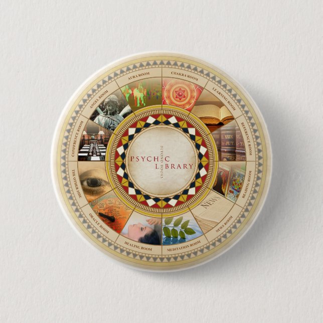 Psychic Library 6 Cm Round Badge (Front)