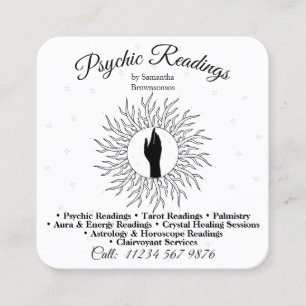 Psychic Medium Astrologist Massage Energy Healing Square Business Card