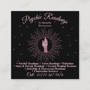 Psychic Medium Astrologist Massage Therapy Healing Square Business Card