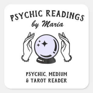 Psychic Medium Crystal Ball Business Card Square S Sticker