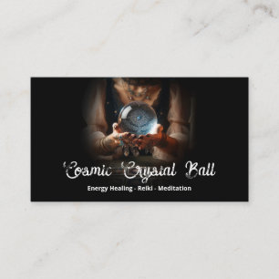 Psychic Medium Crystal Ball Woman Hands Business Card