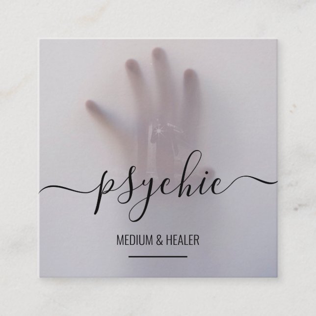 Psychic Medium Healer Square Business Card (Front)