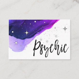 *~* Psychic Medium Stars Watercolor Purple Business Card