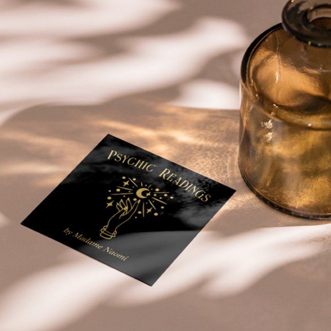PSYCHIC MEDIUM TAROTS FORTUNE TELLER ASTROLOGY SQUARE BUSINESS CARD (Creator Uploaded)