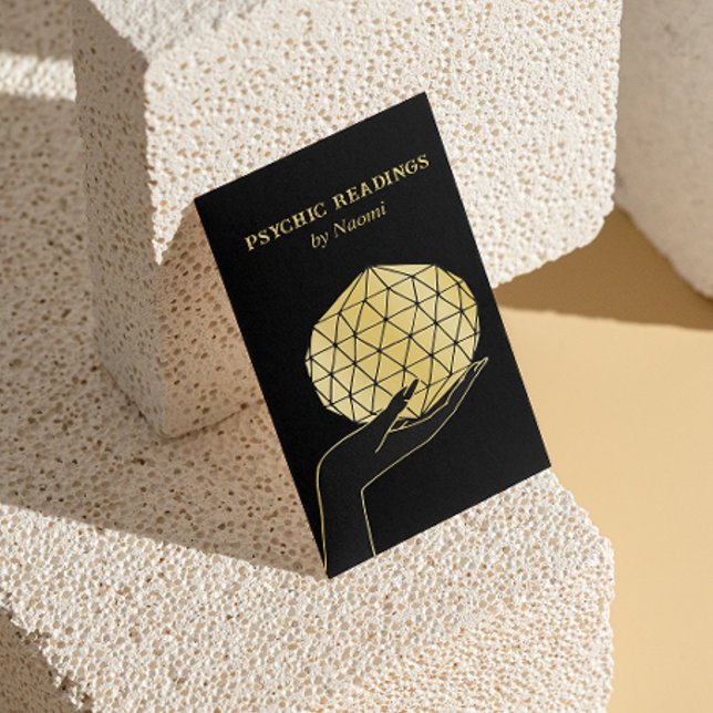PSYCHIC MEDIUM TAROTS FORTUNE TELLER GOLD BUSINESS CARD (Creator Uploaded)