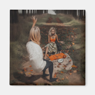 Psychic Reader Medium Witchy Dark Occult AI Art Magnet