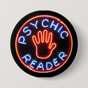 Psychic Reader Neon Sign 7.5 Cm Round Badge