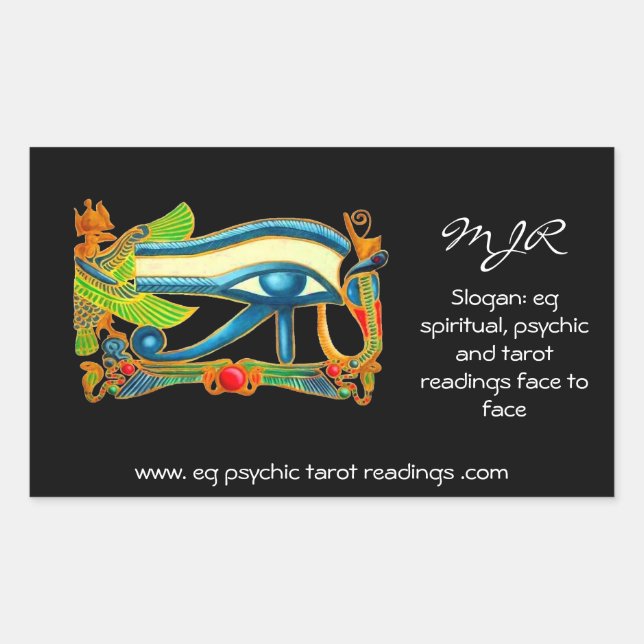 Psychic Reader with Mystic Eye of Horus logo Rectangular Sticker (Front)