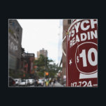 Psychic Readings New York City Street Photography Postcard<br><div class="desc">Features an original colour photograph of a psychic readings advertisement on a telephone pole in midtown Manhattan. Photographed in New York City. Lots of other NYC photographs and illustrations are also available from this shop. Don't see exactly what you're looking for? Contact Rebecca to have a product customised just for...</div>