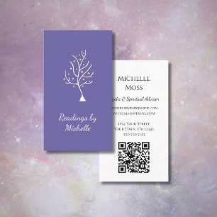 Psychic Spiritual Advisor Tree of Life Purple Business Card