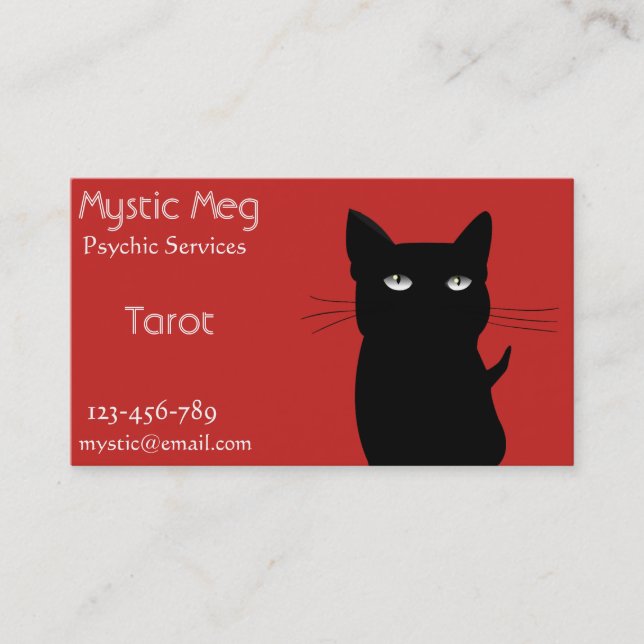 Psychic, tarot, fortune teller new age services business card (Front)