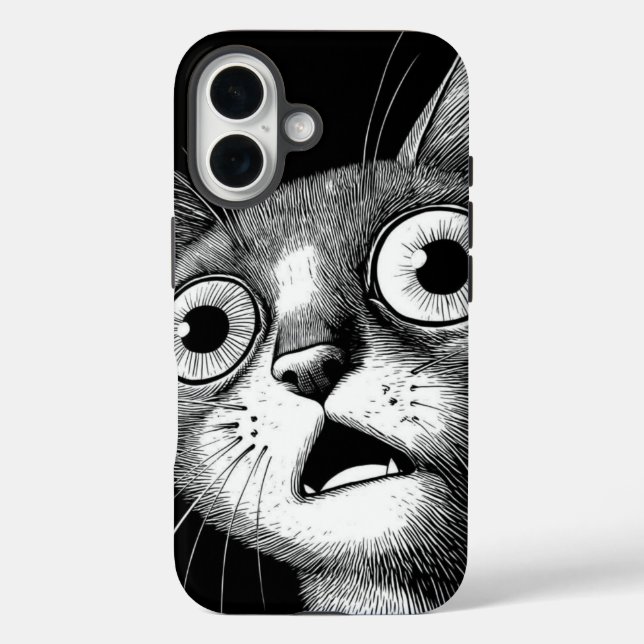Psycho Cat Retro iPhone Case - Cool & Whimsical (Back)