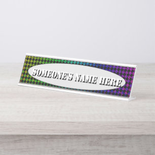 Psycho Checkers by Kenneth Yoncich Desk Name Plate