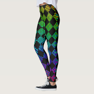 Psycho Checkers by Kenneth Yoncich Leggings